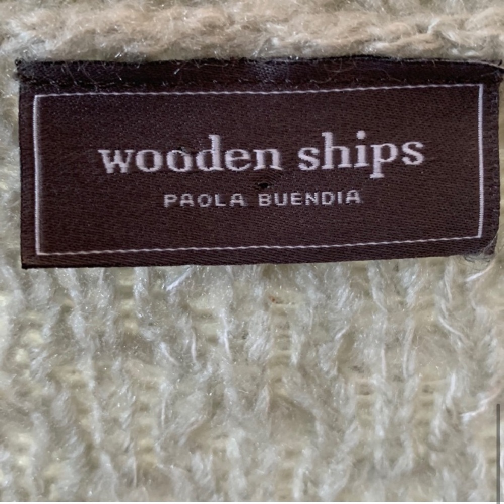 Wooden Ships Textured V-Neck Mohair Wool Blend Sweater - Picture 6 of 7